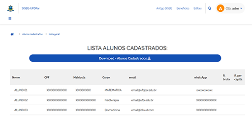 SISBE - Sistema de Benefícios Estudantis